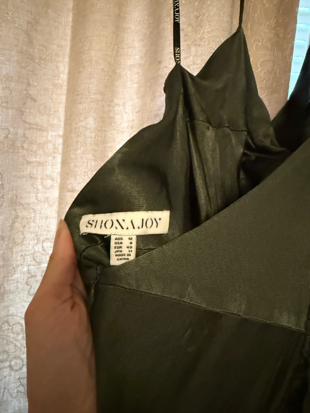 Shona Joy Giorgio Asymmetrical Satin Slip Midi Dress - Picture 7 of 7